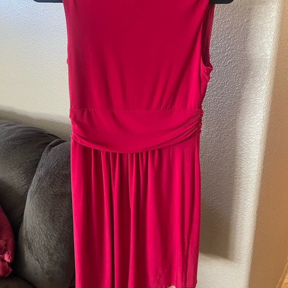 Red Dress sleeveless 35 inches length. Side zipper - Picture 3 of 10